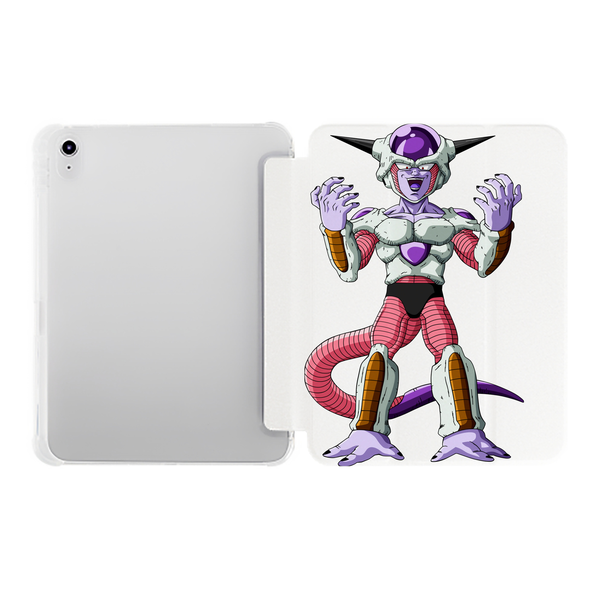 （画像用） ドラゴンボール フリーザ DRAGON BALL Frieza IPad ケース ペン収納付き 三つ折りスタンド PUレザー×シリコン 対応機種9.5/10.5/10.9インチ